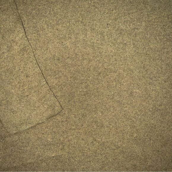 vintage wool sweater made in italy olive green mock neck quarter button up - Picture 6 of 8